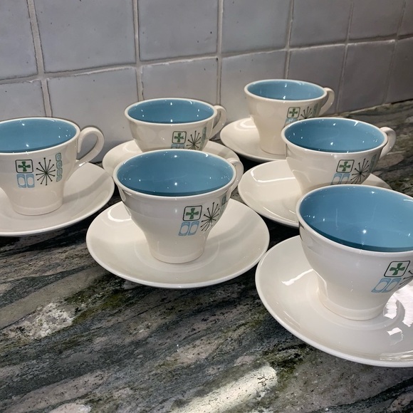 6 sets vintage Taylor Smith and Taylor Colorcraft Jamaica Bay Cups - Picture 3 of 5